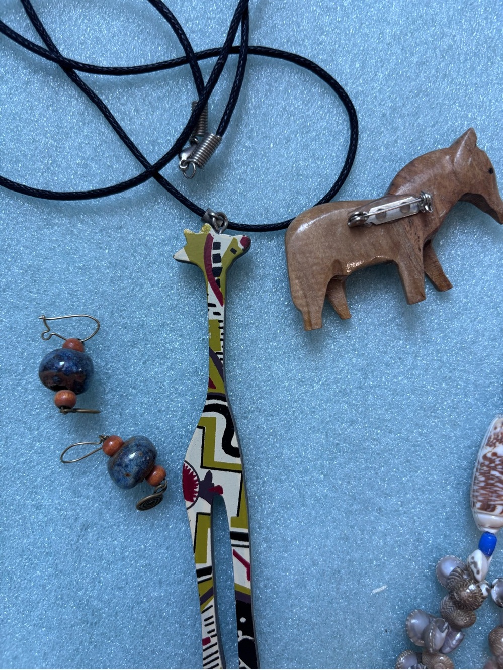 Handcrafted vintage Coastal Shell  Wood Jewelry Bundle - ethnic, tribal, coastal - Picture 3 of 5